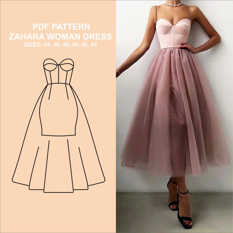 ZAHARA Woman Dress Pattern – PATTERN Technologist